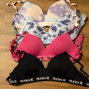 Set of 4 Hurley bras